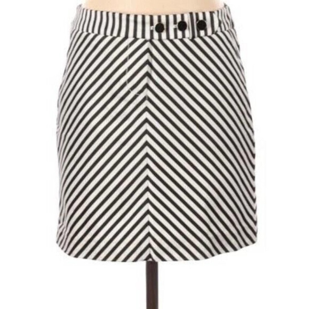 J. Crew Black and White Chevron Pencil Skirt